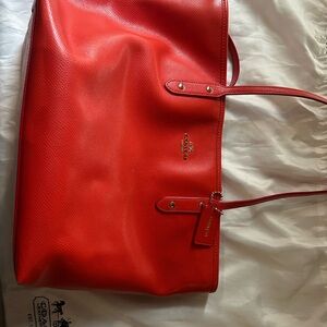 Coach Vibrant Red Tote Bag